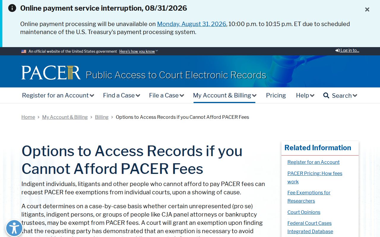 Alliance court records distinction from federal PACER access