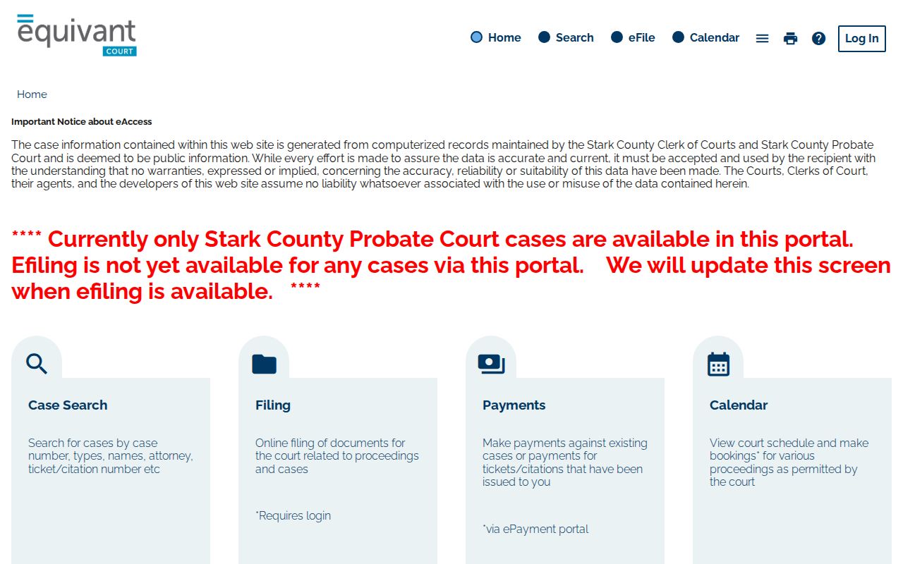Stark County docket search JWorks Probate Case Search
