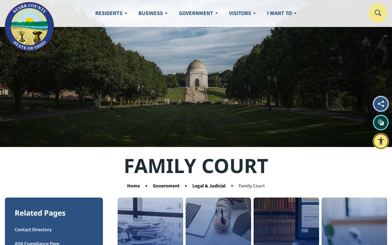 Stark County civil court docket Family Court route