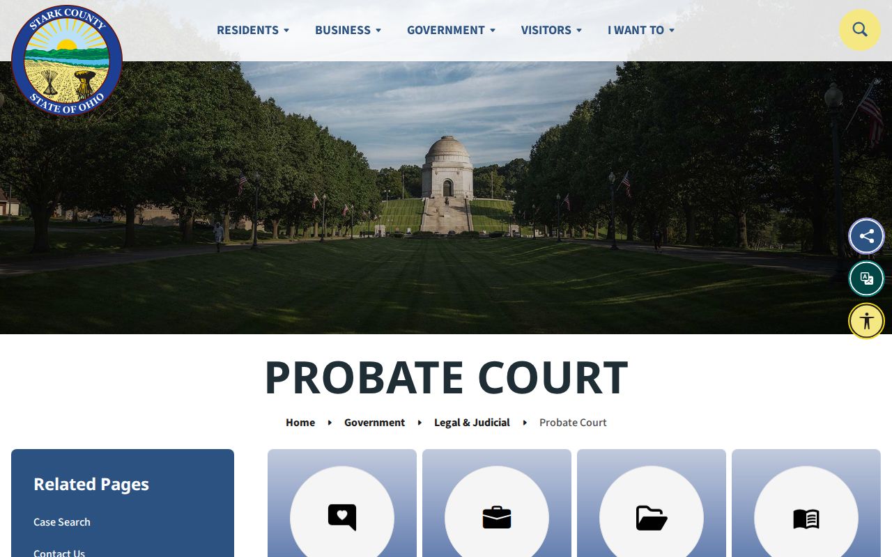Stark County civil court docket Probate Court separate records path