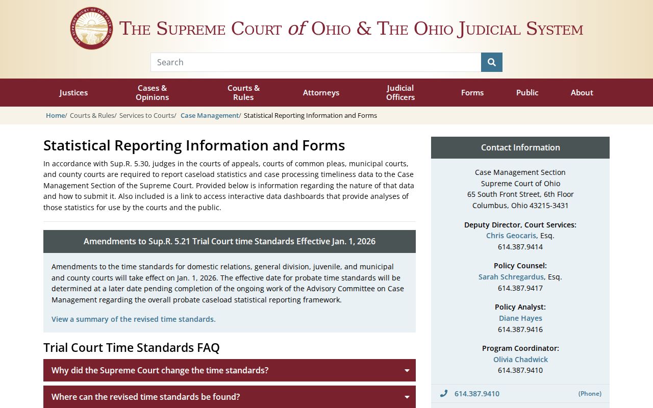 Stark County court schedule Ohio court reporting context