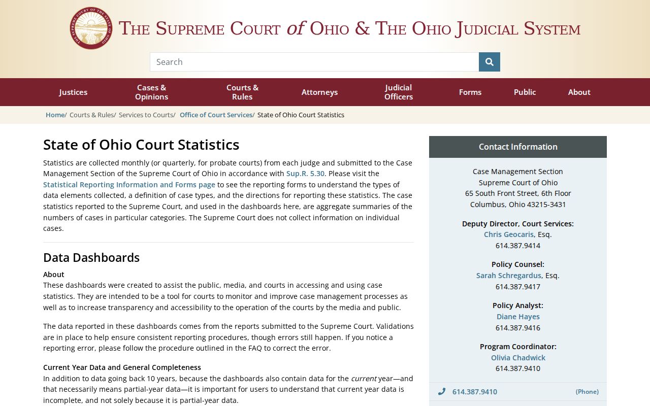 Stark County court schedule Ohio court dashboard context
