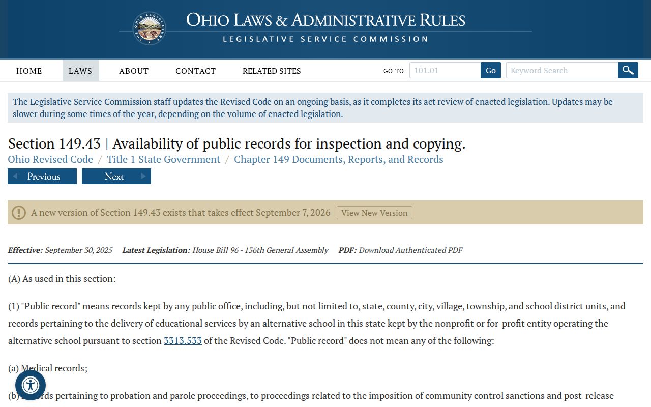 Stark County court records source for Ohio Public Records Act