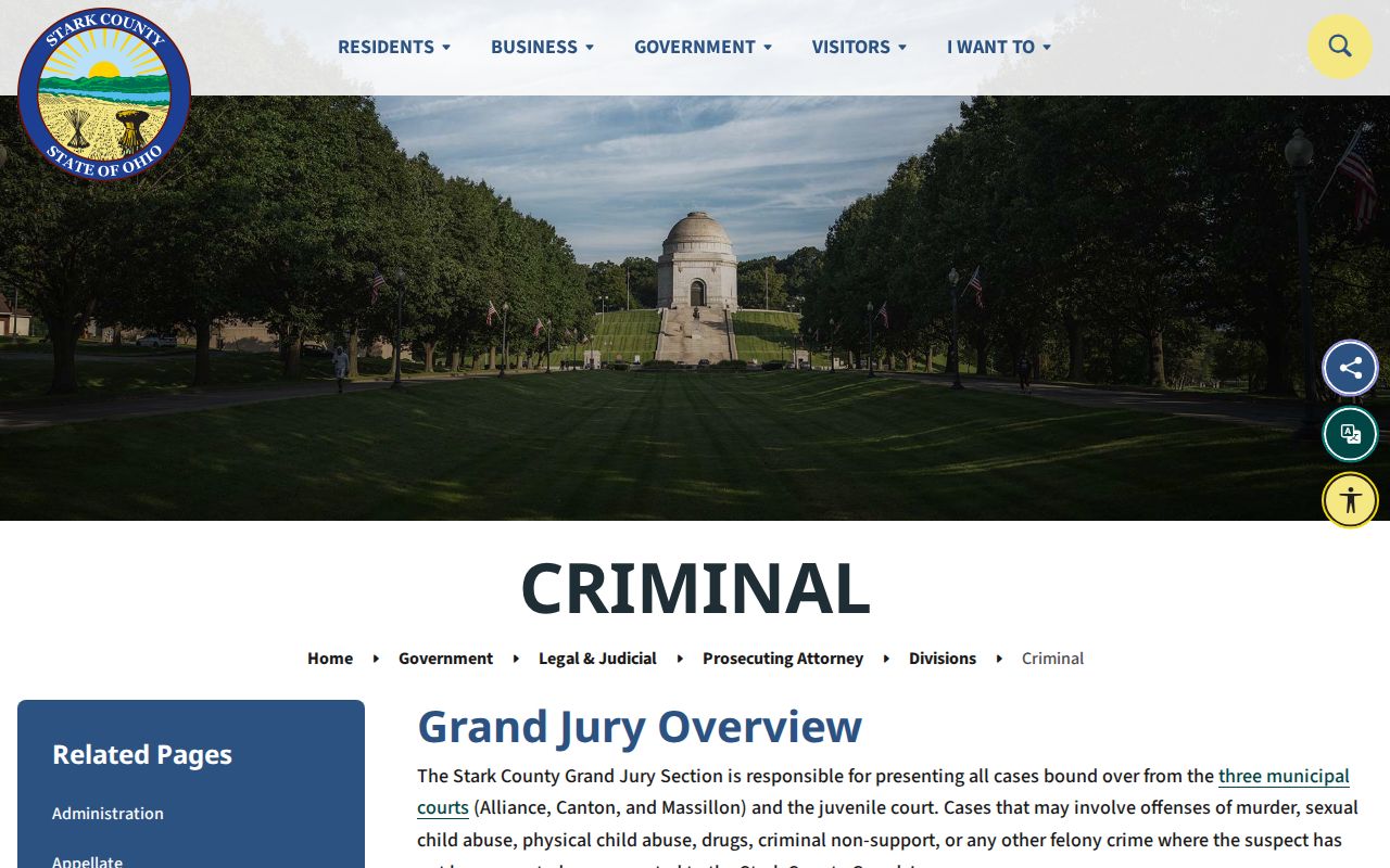 Stark County criminal docket felony prosecution context