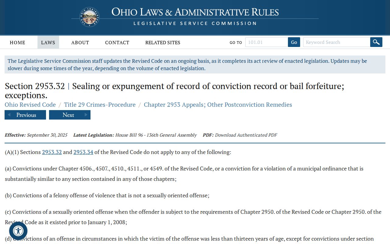 Stark County criminal docket sealing and expungement access rule