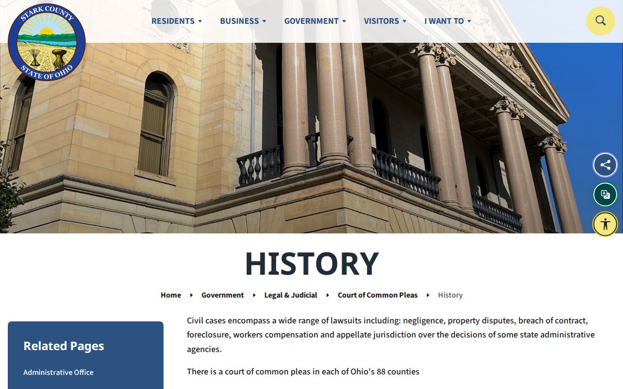 Stark County court docket research at the historic Common Pleas courthouse