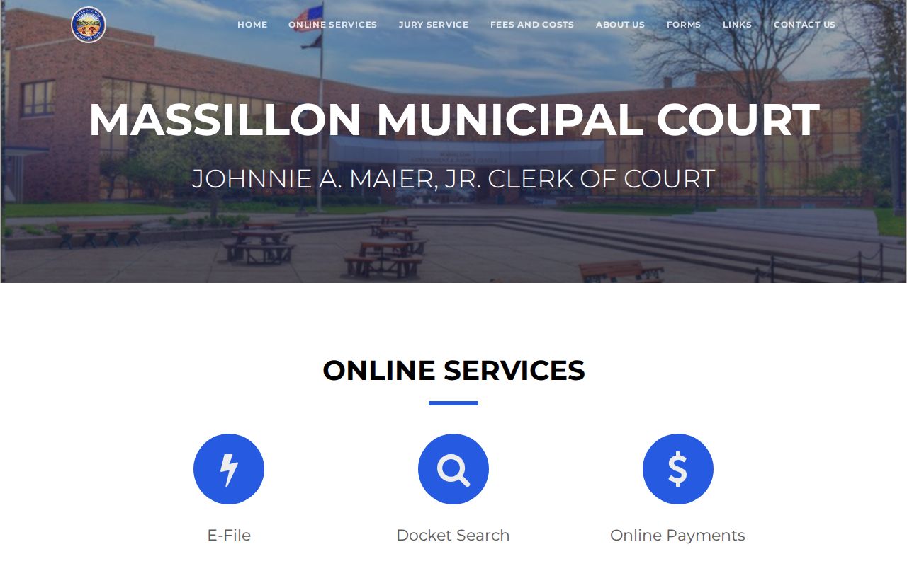 Massillon court docket and Massillon Municipal Court Clerk official site