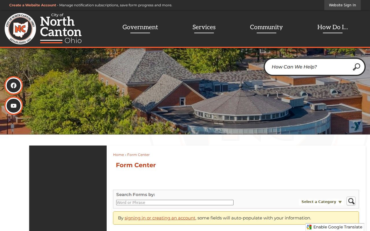 North Canton city records request form distinguished from court records