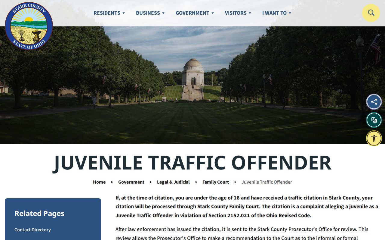 Stark County traffic court juvenile process source